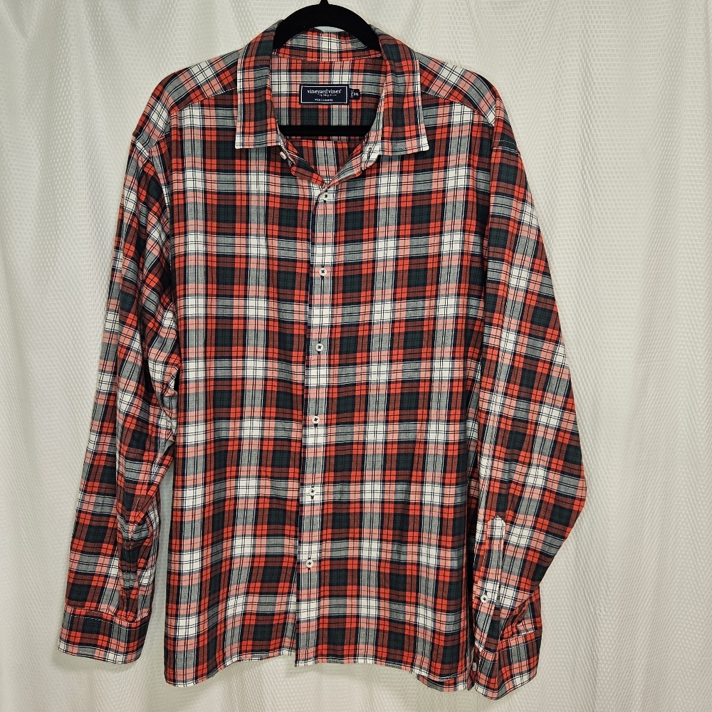 Vineyard Vines Men's XXL Plaid Button Down Shirt with Cashmere